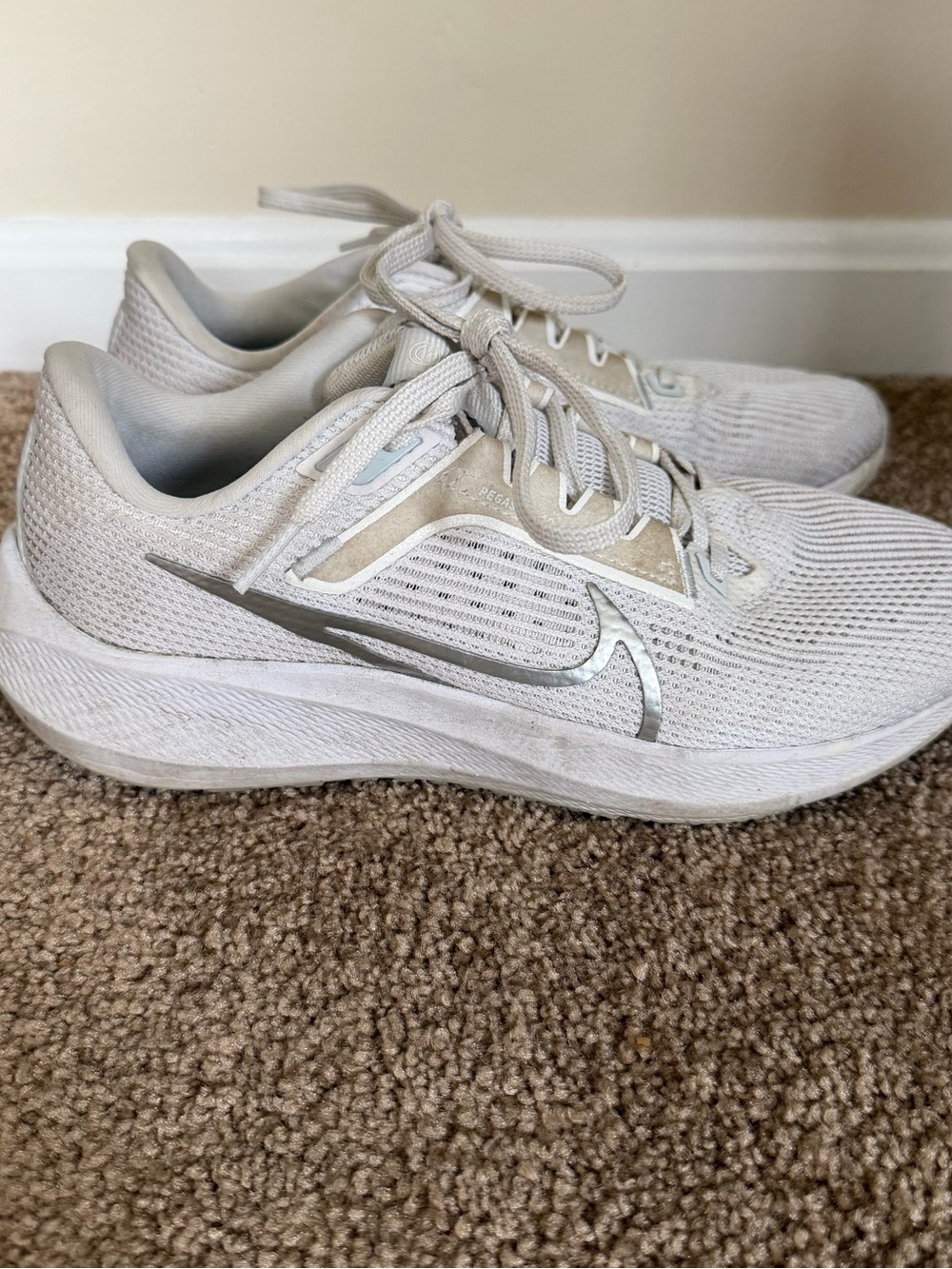 Nike Women's White/Silver Running Shoes